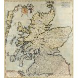 17th/18th century map of Scotland 'Scotia Regnum' by Frederick de Wit, 57cm x 50cm .