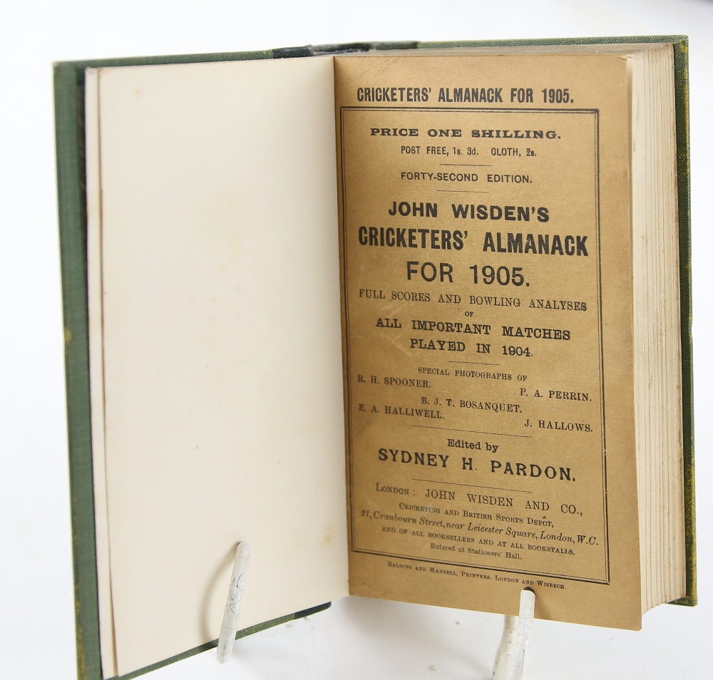 John Wisden's Cricketers' Almanack,1900-1913, 14 vols. all except 1903 with original paper covers. - Image 4 of 15