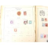 Early Senf Album of World Stamps up to 1890's with Great Britain 1840 1D Black used, Australian