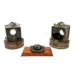 Two B.R.W.R oil signal lamps, and a Sestrel bulkhead compass.