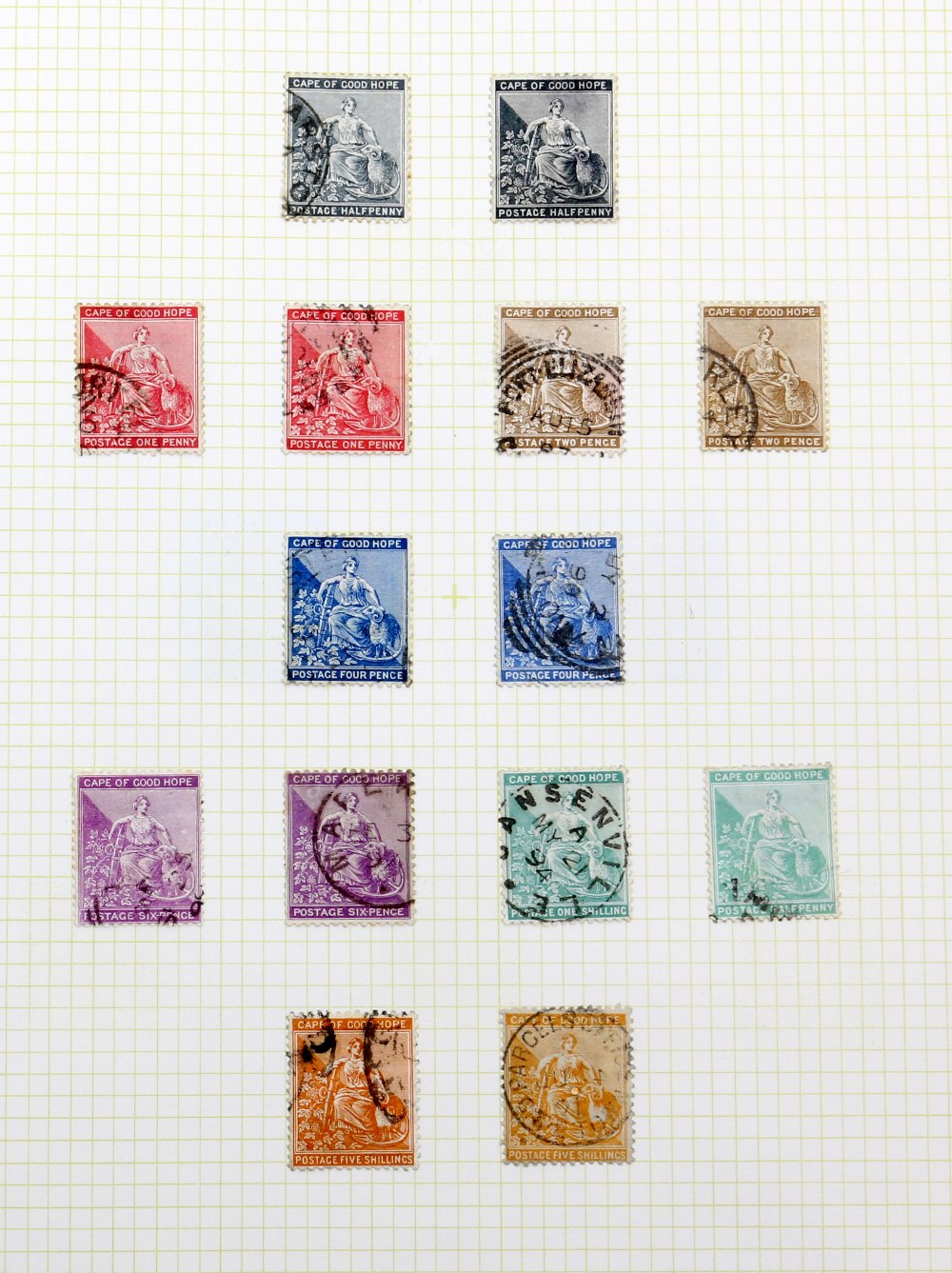 Stamp album, Cape of Good Hope Stamps with Cape Triangulars, used(35) different printings with - Image 5 of 12