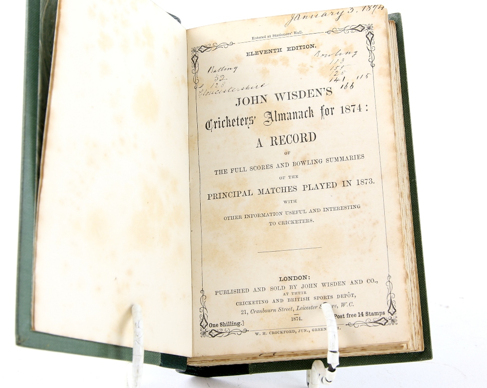 John Wisden's Cricketers' Almanack 1874-1875, 1874 180 pages, 1875, 212 pages, bound as a single - Image 2 of 11