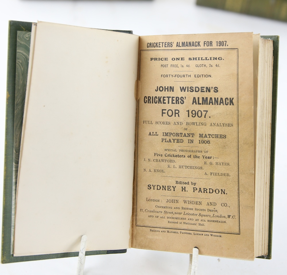 John Wisden's Cricketers' Almanack,1900-1913, 14 vols. all except 1903 with original paper covers. - Image 2 of 15