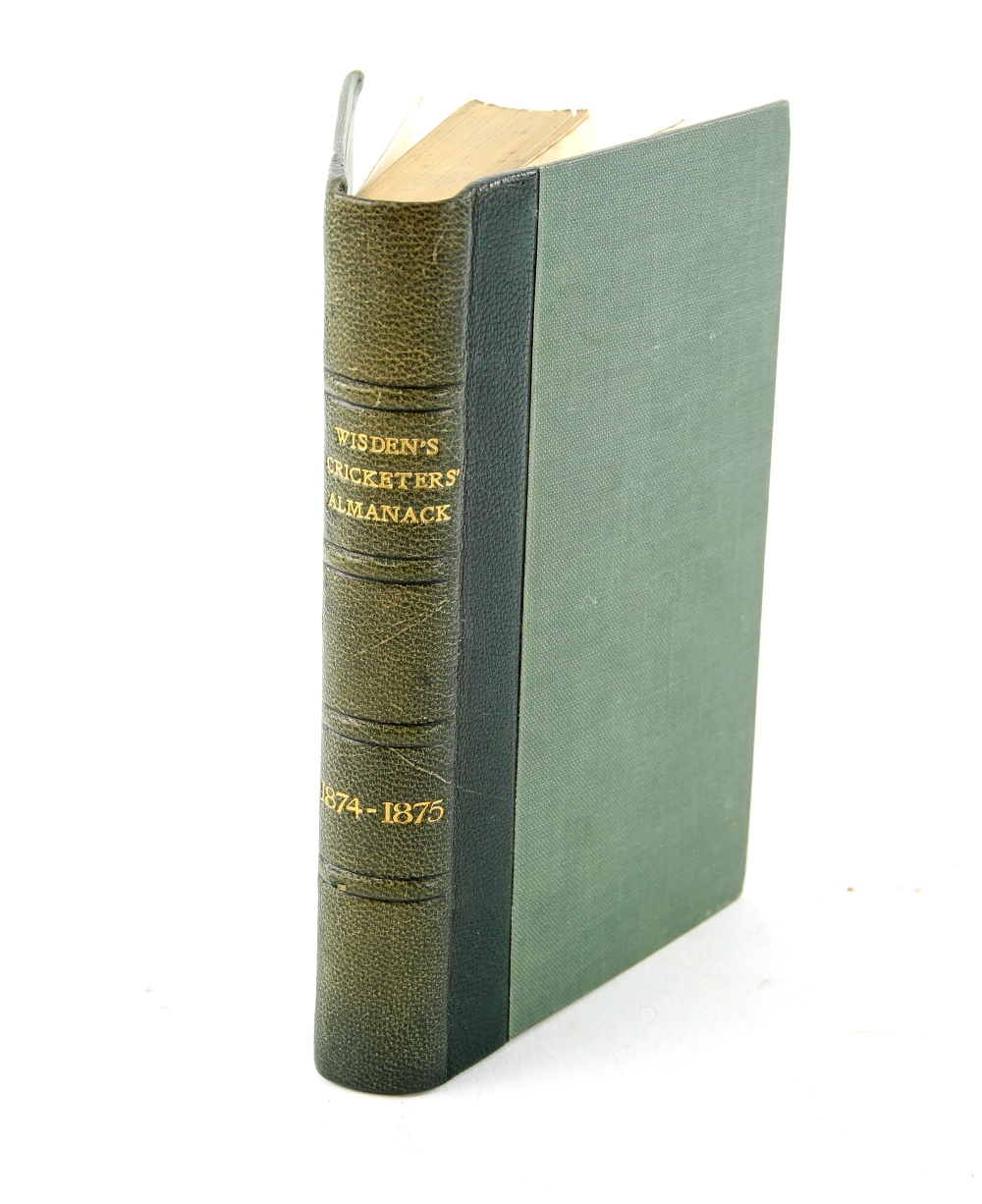 John Wisden's Cricketers' Almanack 1874-1875, 1874 180 pages, 1875, 212 pages, bound as a single