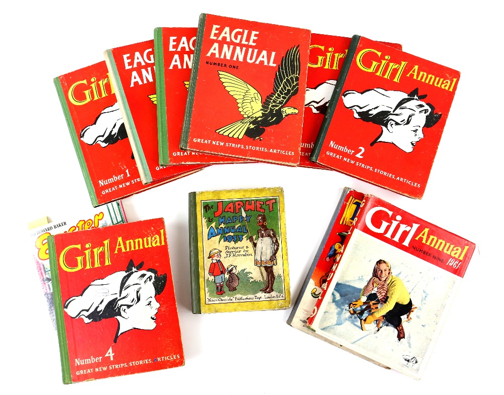 Collection of Annuals to include, Eagle 1-3, Golden Annual for Girls 1930's, Japhet and Happy Annual