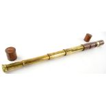 Brass and leather bound four draw telescope by Broadhurst Clarkson & Co 63 Farringdon Road London