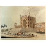 Thomas Daniell R.A (British, 1749-1840) 'Eastern gate of the Jummah Musjid at Delhi' (India).
