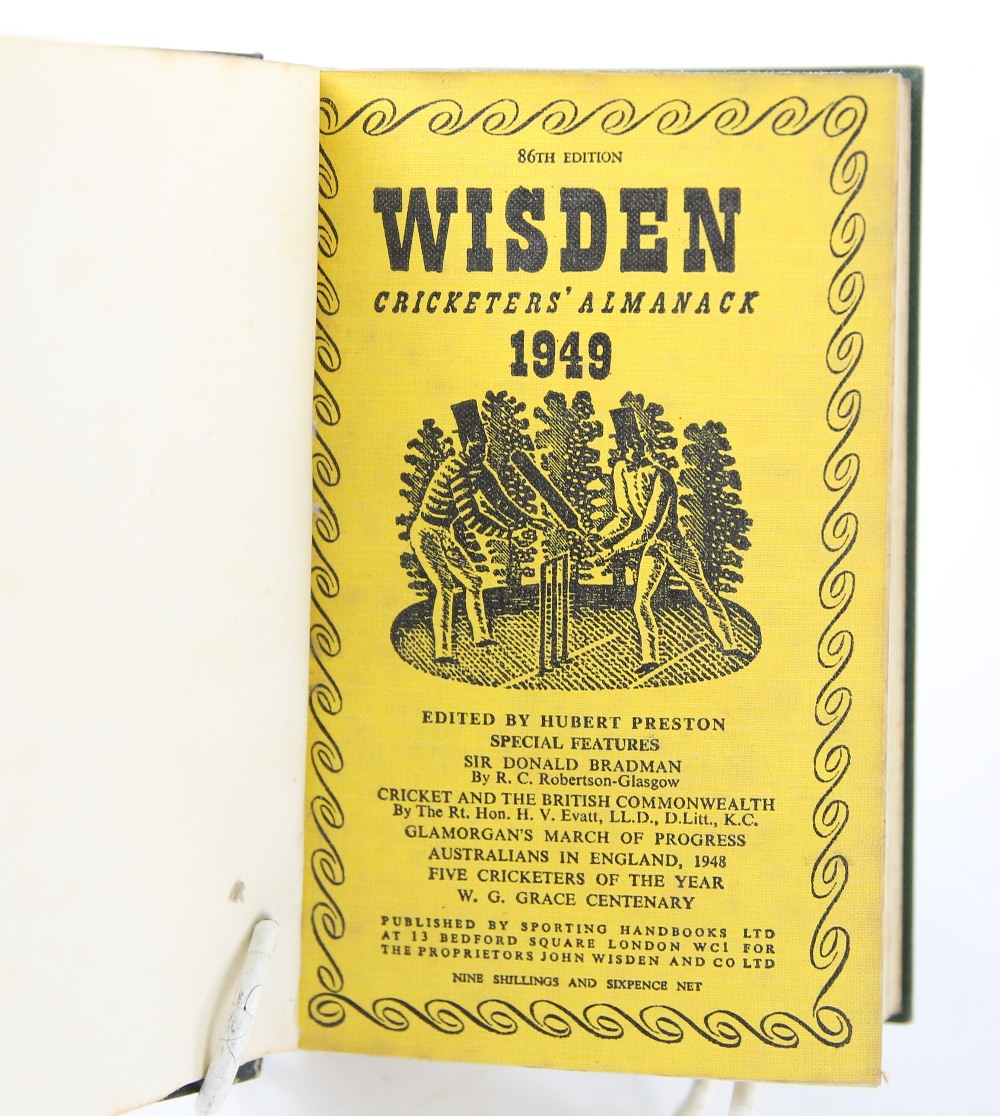 John Wisden's Cricketers' Almanack , 1939-1949, bound in eleven volumes. - Image 11 of 12
