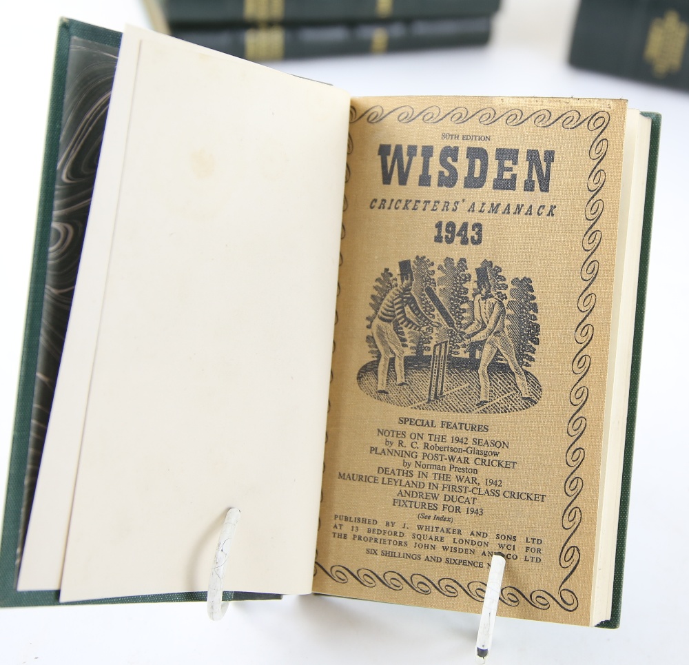 John Wisden's Cricketers' Almanack , 1939-1949, bound in eleven volumes. - Image 5 of 12