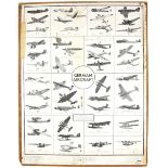 WWII Aircraft identification charts issued for Roof / Raid Watchers, 1940 British Bombers , 1941