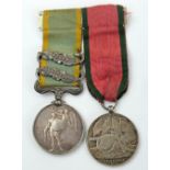 A pair of medals: Crimea 1854-56, two clasps Sebastopol and Azoff; together with a Turkish Crimea,