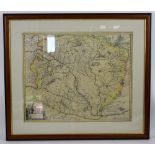 18th century map of Hungary, 40cm x 50cm and 18th century map of Germany, 44cm x 56cm .