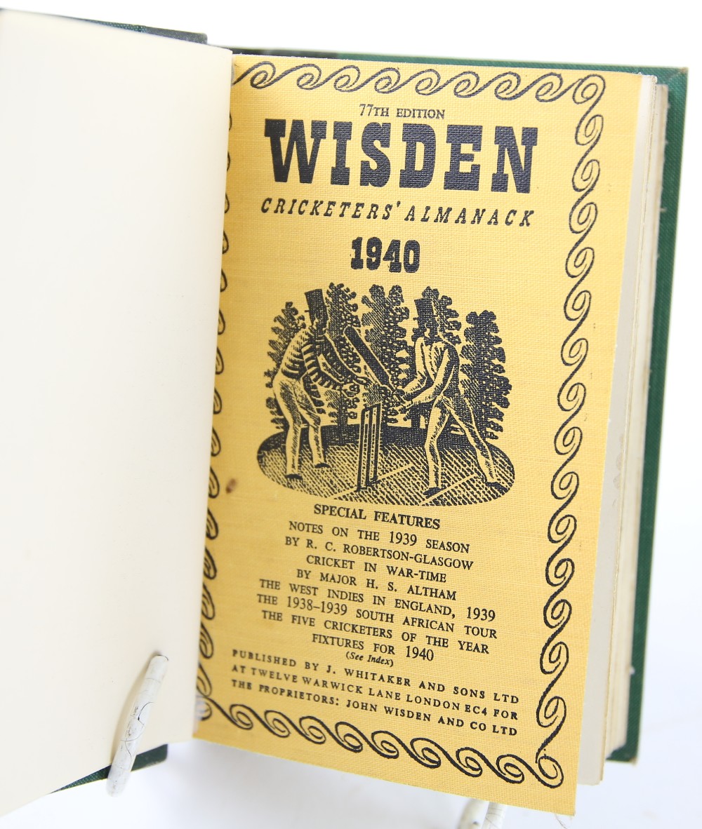 John Wisden's Cricketers' Almanack , 1939-1949, bound in eleven volumes. - Image 3 of 12