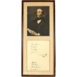 Charles Dickens signature together with signatures of other eminent figures relating to the Guild of