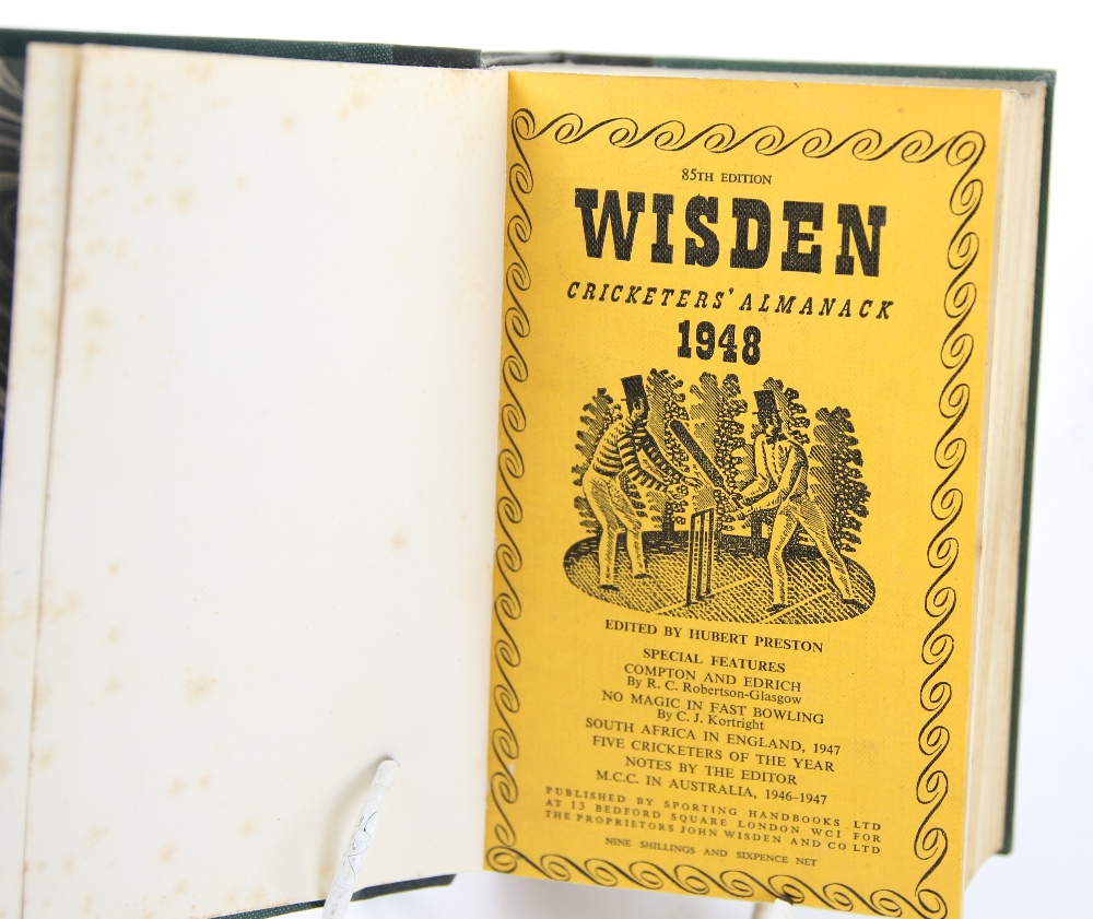 John Wisden's Cricketers' Almanack , 1939-1949, bound in eleven volumes. - Image 10 of 12