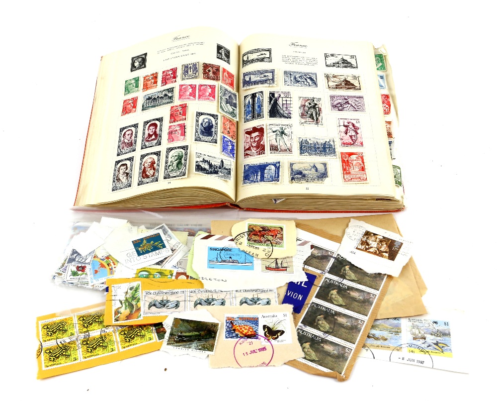 Royal Mail Album World Stamps together with loose in envelopes including Great Britain decimal