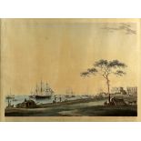 Thomas Daniell R.A (British, 1749-1850). View taken on the Esplanade Calcutta' (India). Aquatint