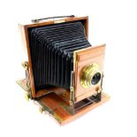 19th/20th Century mahogany and brass plate camera ‘The Special’ instantograph patent by J. Lancaster