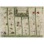 John Ogilby, The Road from Gloucester to Coventry,. original 17th century map, framed and glazed