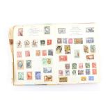 School boy stamp album with World stamps.