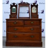 An early 20th century mahogany dressing chest and a writing desk. (2)