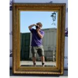 Rectangular gilt framed mirror with bevelled plate