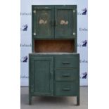 A painted pine kitchen cupboard.