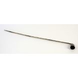Unusual four section screw together candle snuffer, of spiral form, full length 48cm