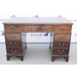 Reproduction mahogany pedestal desk