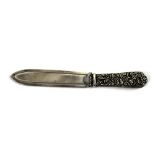 Victorian silver bookmark with floral embossed handle, Birmingham, 1894,