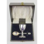 Modern silver christening set, Birmingham, 1958, (boxed),