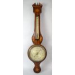 19th Century mahogany banjo form barometer by B Besozzi of Weymouth 96 cm