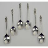 Set of six George V silver apostle spoons, by AJB, Birmingham, 1912,