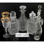 Collection of glass including Swinton drinking glasses (two shelves)