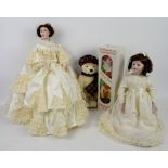Collectors bears including Stieff and a collection of porcelain headed dolls