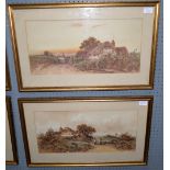 Francis E Jamieson (British, 1895-1950), four watercolour landscapes, cottage scenes, each signed to