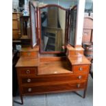 Early 20th century mahogany dressing chest, two chairs, occasional table, three mirrors, another