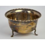 George V silver bowl with beaded rim, by ESB, Birmingham, 1911, 70g,