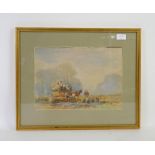 J B Noel, watercolour figures with horse and cart signed and dated 1909