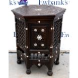 Indian octagonal and bone-inlaid occasional table