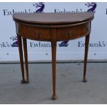 Early 20th century mahogany demi lune folding card table