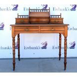 Early 20th century walnut ladies writing desk with superstructure