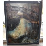 20th century Venice scene unsigned oil on canvas 90cm x 70cm