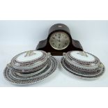 B and H Sparta part dinner service with Greek key design, pair of 18th century saucers with