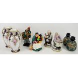 Collection of ceramics including Meissen style cups and saucer, Doulton Balloon Seller and Carpet