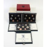 Royal Mint. Various United Kingdom Proof Coin Collections in presentation display cases with