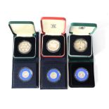 Royal Mint. Channel Islands silver proof coins, 1980s. Comprising Guernsey silver proof two-pound