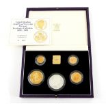 Royal Mint, 'United Kingdom Gold Proof Sovereign Pistrucci Centenary Collection 1893-1993', Five