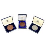 Two Lifeboat Bicentenary Commemorative medals. One in .925 sterling silver, one toned bronze.