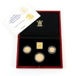 Royal Mint. 'The 1994 United Kingdom Gold Proof Sovereign Three-Coin Set', comprising: double